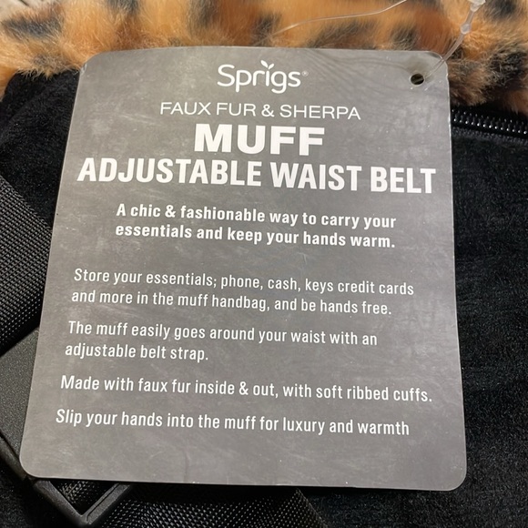 Sprigs faux fur & Sherpa muff adjustable waist belt - Picture 5 of 6